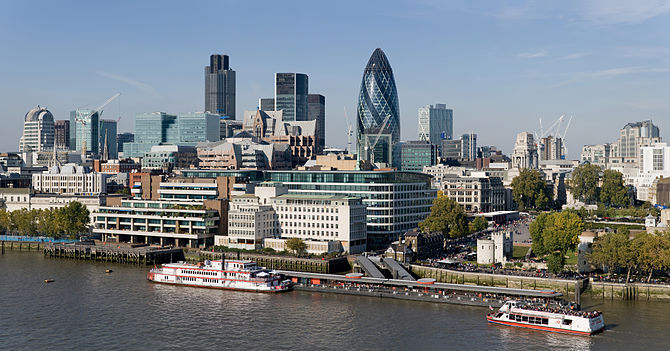 The City of London financial center, where the Libor rate is determined each day.  (Photo credit: Wikipedia)