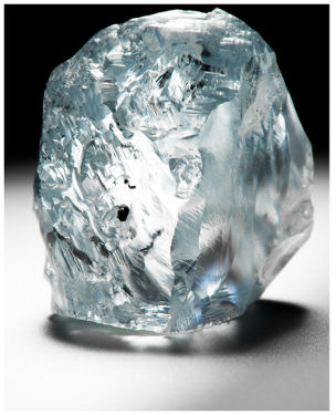 122.52 carat rough blue Petra diamond