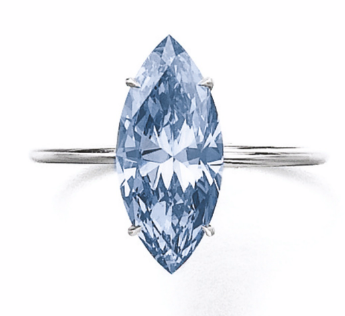 2.31 carat Fancy Vivid Blue SI2 marquise shaped diamond